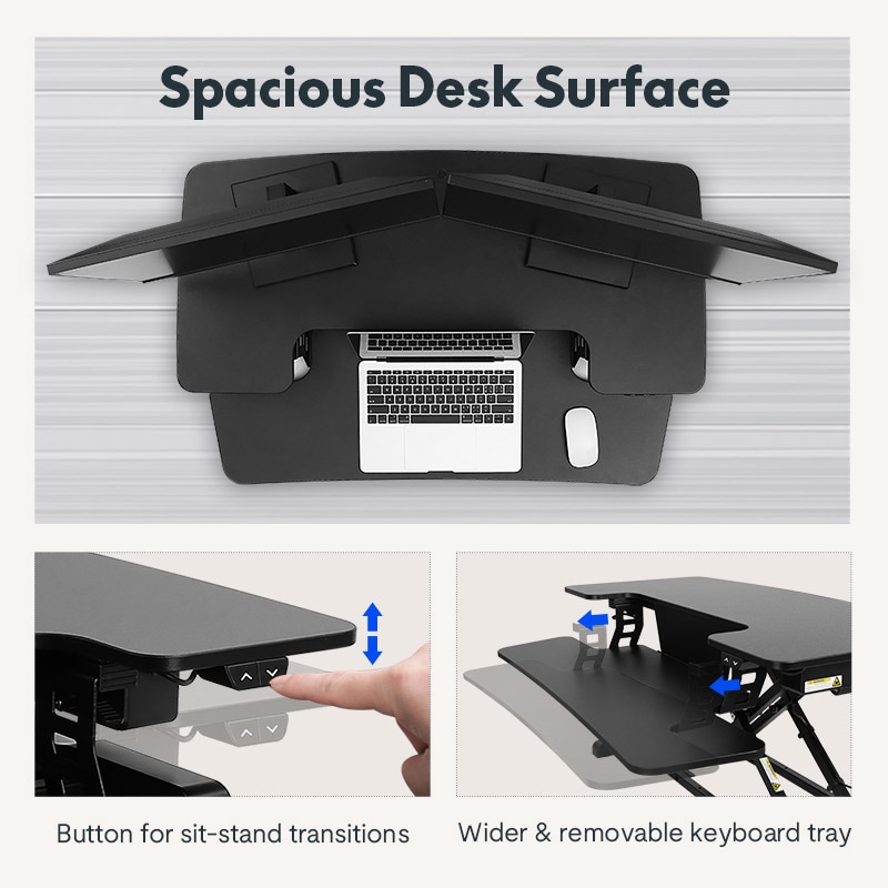 Motorized AlcoveRiser Standing Desk Converters EM7MB - 36